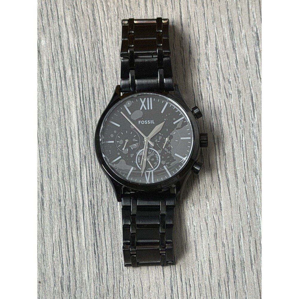 Fossil Fenmore 44 mm Black Stainless Steel Men's Wristwatch